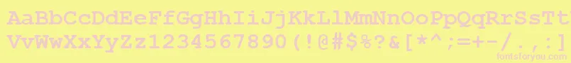 CourierNewРџРѕР»СѓР¶РёСЂРЅС‹Р№ Font – Pink Fonts on Yellow Background