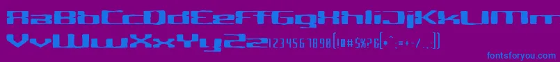 Fonte CriminalhandExtended – fontes azuis em um fundo violeta