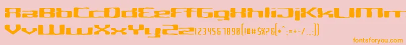 フォントCriminalhandExtended – オレンジの文字がピンクの背景にあります。