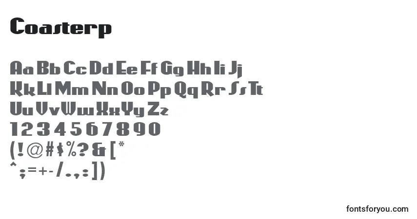 Schriftart Coasterp – Alphabet, Zahlen, spezielle Symbole
