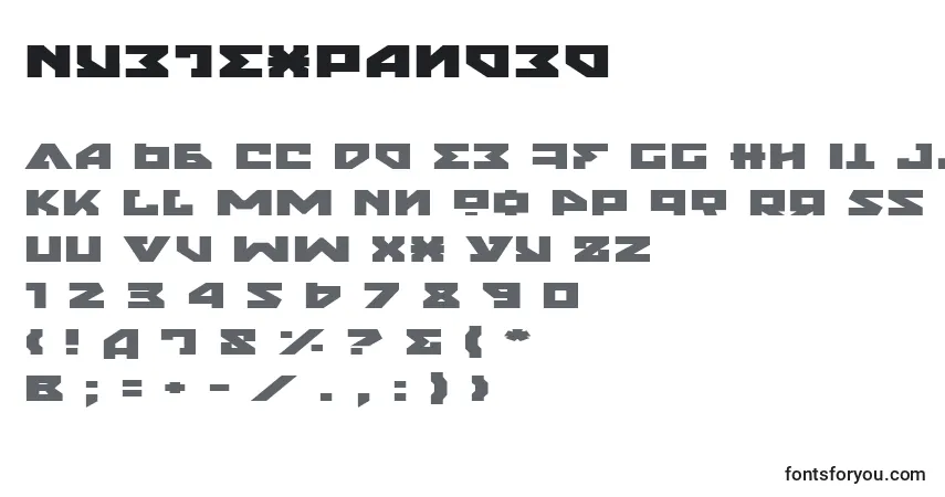 Czcionka NyetExpanded – alfabet, cyfry, specjalne znaki