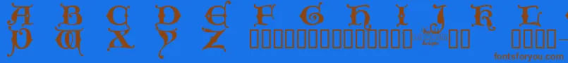 Kingxt Font – Brown Fonts on Blue Background