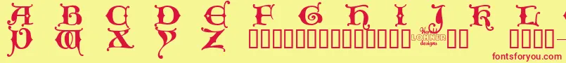 Kingxt Font – Red Fonts on Yellow Background