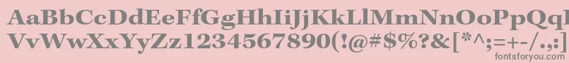 Fonte KeplerstdBoldext – fontes cinzas em um fundo rosa