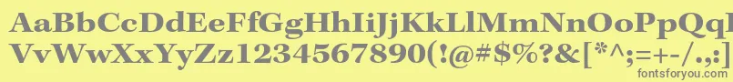 フォントKeplerstdBoldext – 黄色の背景に灰色の文字