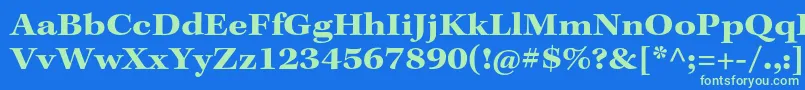 KeplerstdBoldext Font – Green Fonts on Blue Background