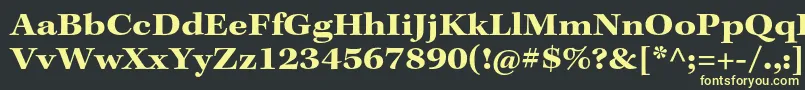 フォントKeplerstdBoldext – 黒い背景に黄色の文字