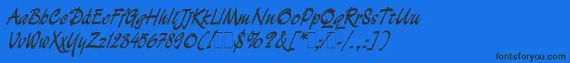 DemianBoldLetPlain.1.0 Font – Black Fonts on Blue Background