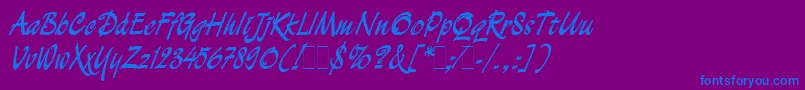 DemianBoldLetPlain.1.0 Font – Blue Fonts on Purple Background