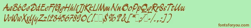 DemianBoldLetPlain.1.0 Font – Brown Fonts on Green Background