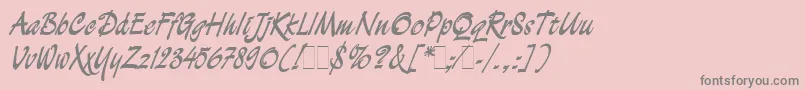 DemianBoldLetPlain.1.0 Font – Gray Fonts on Pink Background