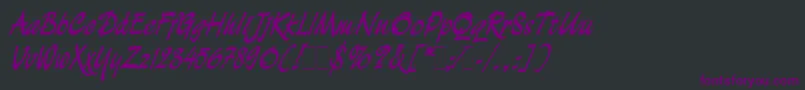 Шрифт DemianBoldLetPlain.1.0 – фиолетовые шрифты на чёрном фоне