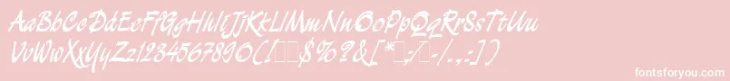 DemianBoldLetPlain.1.0 Font – White Fonts on Pink Background