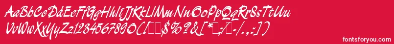 DemianBoldLetPlain.1.0 Font – White Fonts on Red Background