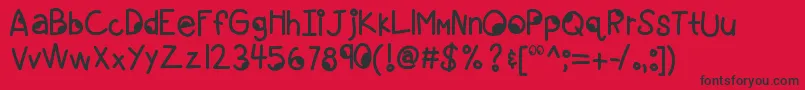 Kbgoogleyeyes Font – Black Fonts on Red Background