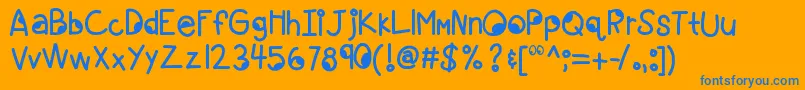 Kbgoogleyeyes Font – Blue Fonts on Orange Background