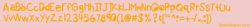 Kbgoogleyeyes Font – Orange Fonts on Pink Background