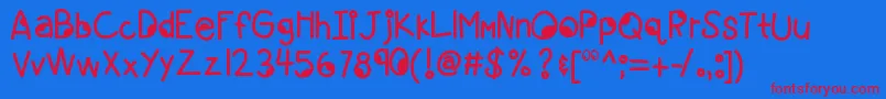 Kbgoogleyeyes Font – Red Fonts on Blue Background