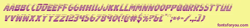 Johnnytorchgradital Font – Purple Fonts on Yellow Background