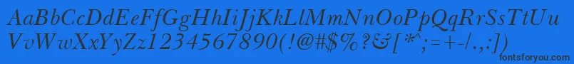 BassetItalic Font – Black Fonts on Blue Background