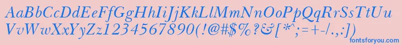 フォントBassetItalic – ピンクの背景に青い文字