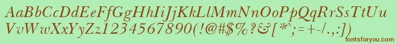 BassetItalic Font – Brown Fonts on Green Background