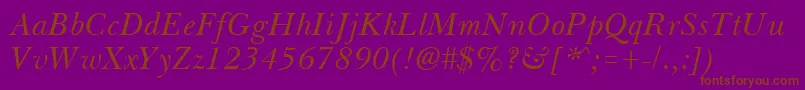 BassetItalic Font – Brown Fonts on Purple Background