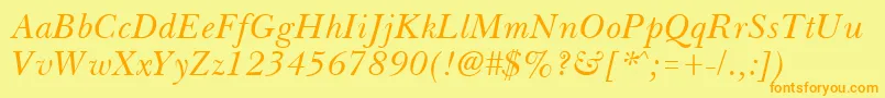 BassetItalic Font – Orange Fonts on Yellow Background