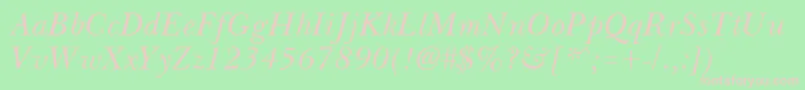 BassetItalic Font – Pink Fonts on Green Background