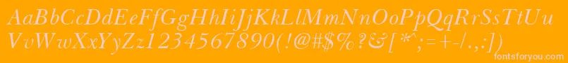 BassetItalic Font – Pink Fonts on Orange Background
