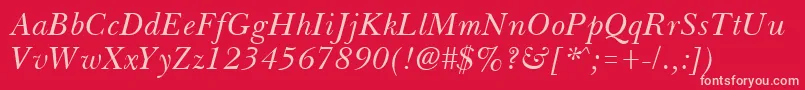 BassetItalic Font – Pink Fonts on Red Background