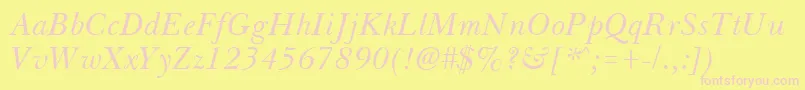 BassetItalic Font – Pink Fonts on Yellow Background