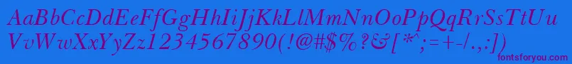 BassetItalic Font – Purple Fonts on Blue Background