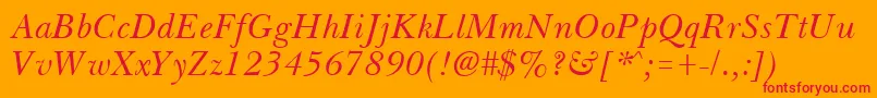 フォントBassetItalic – オレンジの背景に赤い文字