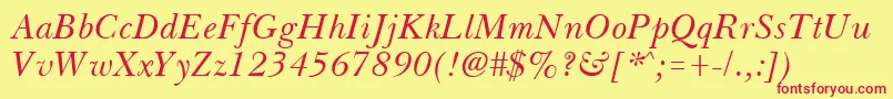 BassetItalic Font – Red Fonts on Yellow Background