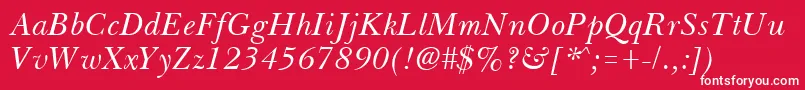 フォントBassetItalic – 赤い背景に白い文字