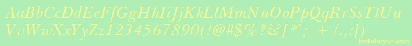 BassetItalic Font – Yellow Fonts on Green Background