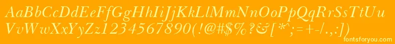 フォントBassetItalic – オレンジの背景に黄色の文字