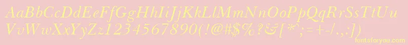 BassetItalic Font – Yellow Fonts on Pink Background