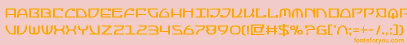 フォントJumptroopscond – オレンジの文字がピンクの背景にあります。