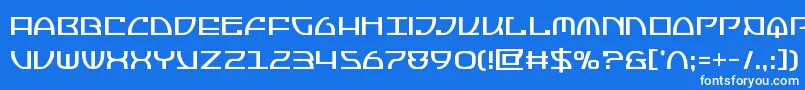 Czcionka Jumptroopscond – białe czcionki na niebieskim tle