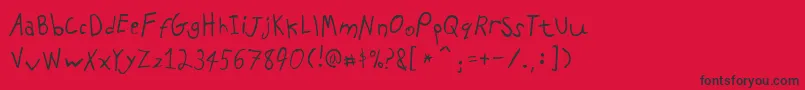 PfkidsAgefive Font – Black Fonts on Red Background