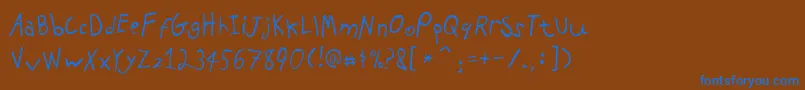 PfkidsAgefive Font – Blue Fonts on Brown Background