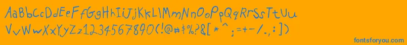 PfkidsAgefive Font – Blue Fonts on Orange Background