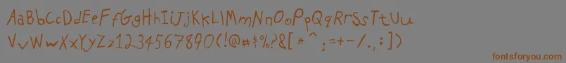 PfkidsAgefive Font – Brown Fonts on Gray Background