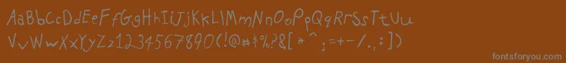 PfkidsAgefive Font – Gray Fonts on Brown Background