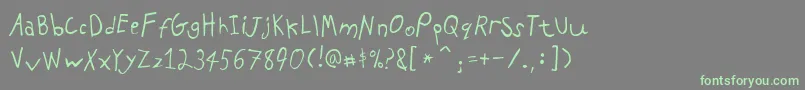 PfkidsAgefive Font – Green Fonts on Gray Background