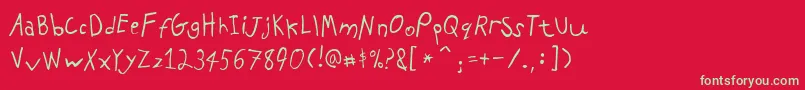 PfkidsAgefive Font – Green Fonts on Red Background