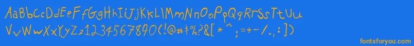PfkidsAgefive Font – Orange Fonts on Blue Background