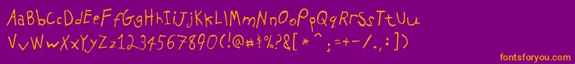 PfkidsAgefive Font – Orange Fonts on Purple Background